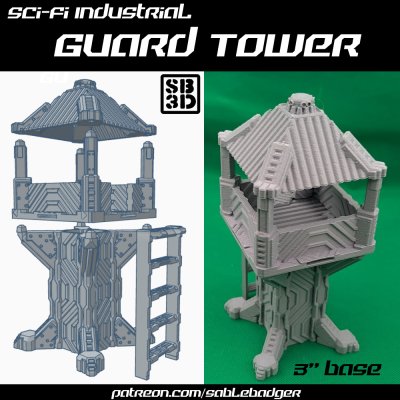 Sci Fi Industrial Guard tower 3in
